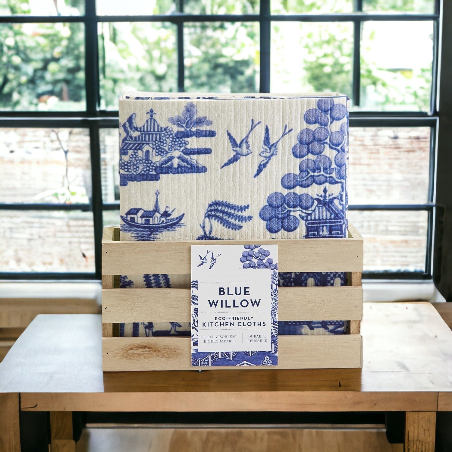 Chinoiserie Eco Kitchen Cloths - Biodegradable Cellulose Cotton, 3 Designs BandsCo Straps