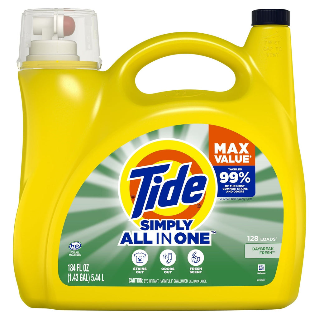 Tide Simply Liquid Laundry Detergent, Daybreak Fresh, 184 oz, 128 Loads EasyOptionXY LLC
