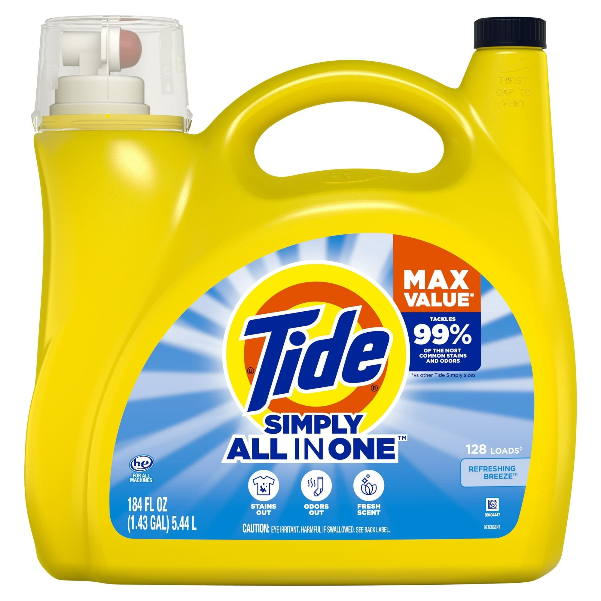 Tide Simply Liquid Laundry Detergent, Refreshing Breeze, 184 oz EasyOptionXY LLC