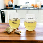 Whiskey Or Wine Stemless Glass Gift Set With Funny Barware Saying And Gift Box For Wine Lovers BandsCo Straps