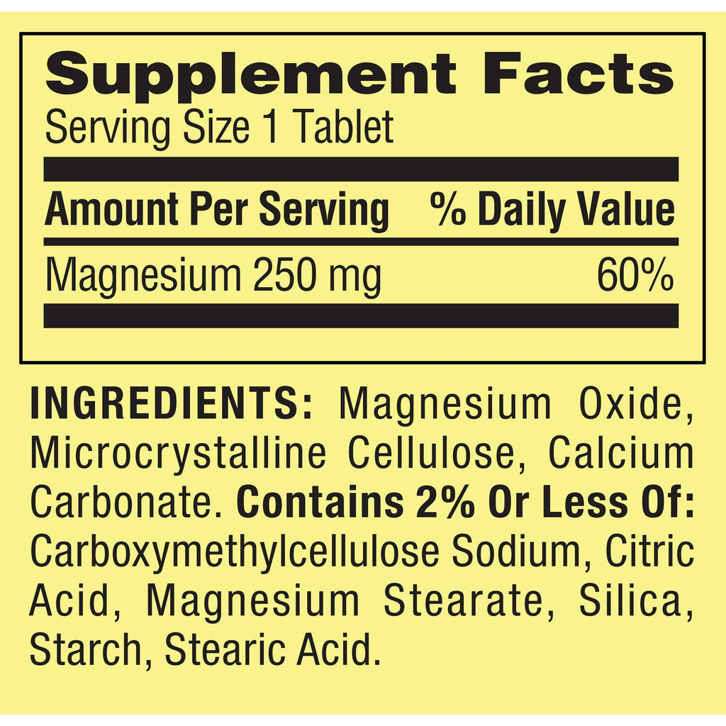 Spring Valley Magnesium Bone & Muscle Health Dietary Supplement Tablets, 250 mg, 100 Count EasyOptionXY LLC