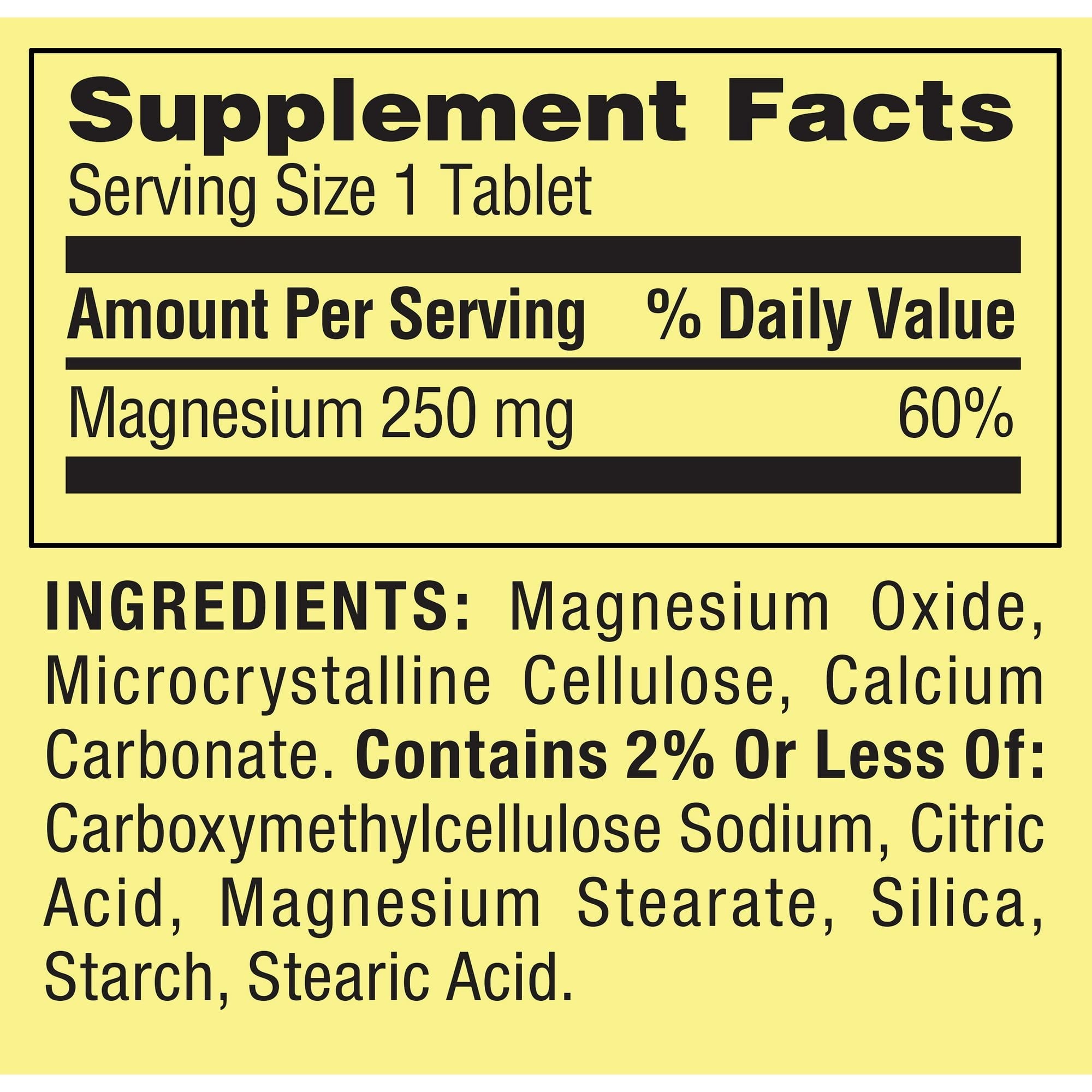 Spring Valley Magnesium Bone & Muscle Health Dietary Supplement Tablets, 250 mg, 100 Count EasyOptionXY LLC