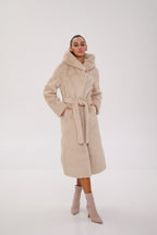 Faux Mink Effect Fur Hooded Coat - SJB-DIAMOND ELITES