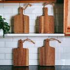 Acacia Charcuterie Boards Set Of 4 8x4.5in Small Serving Boards With Jute Hangs BandsCo Straps