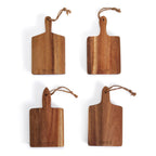 Acacia Charcuterie Boards Set Of 4 8x4.5in Small Serving Boards With Jute Hangs BandsCo Straps