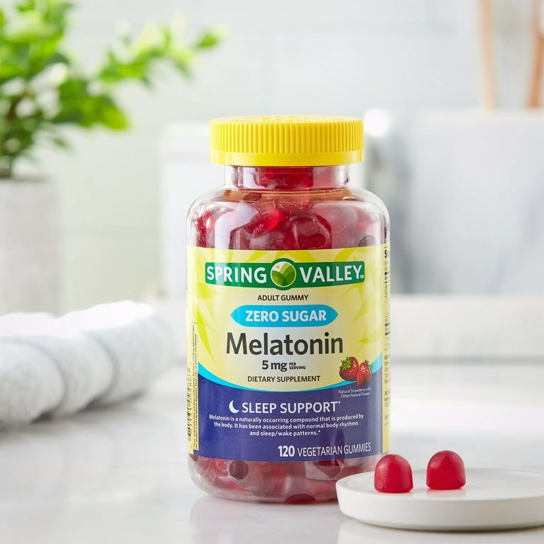 Spring Valley Zero Sugar Melatonin Sleep Support Dietary Supplement Gummies, 5 mg, 120 Count EasyOptionXY LLC
