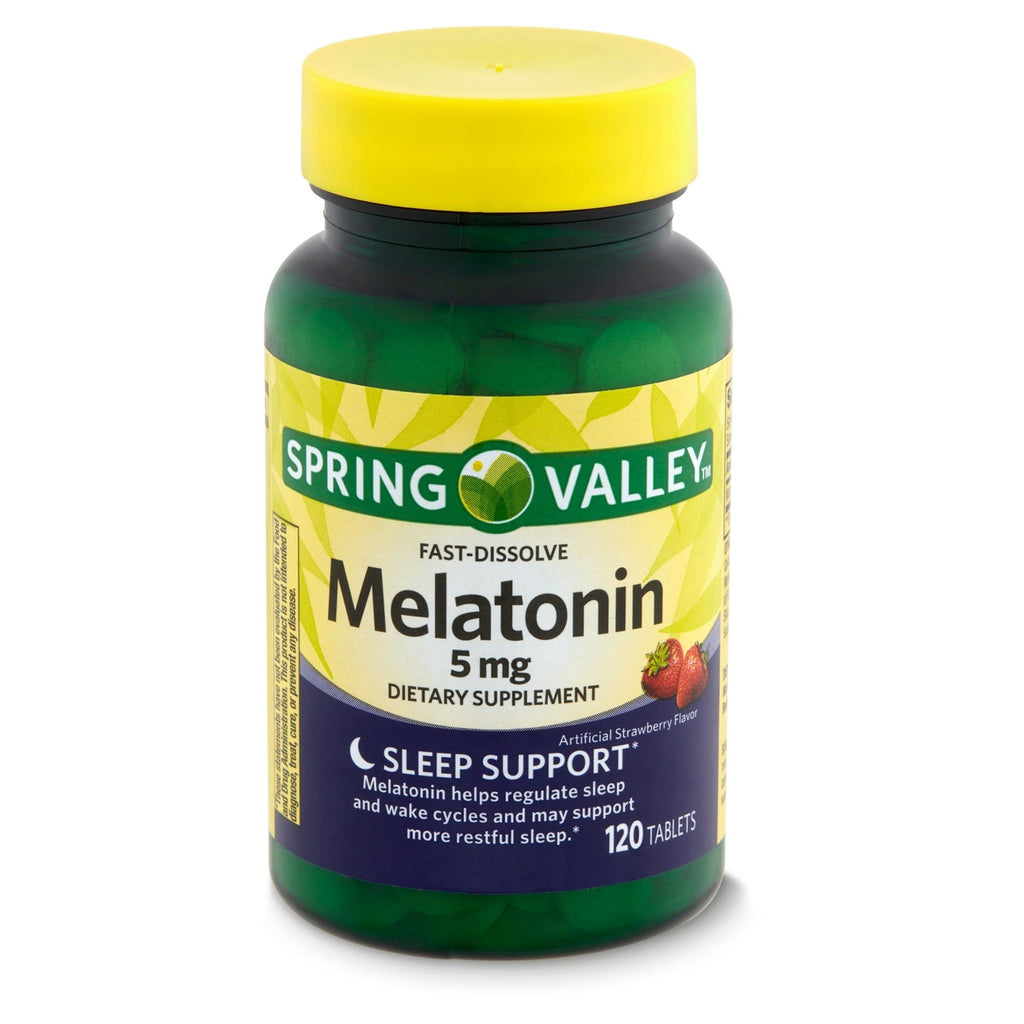 Spring Valley Melatonin Sleep Health Dietary Supplement Tablets, Strawberry, 5 mg, 120 Count EasyOptionXY LLC