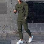 Round Neck Long Sleeve T-shirt Trousers Suit Men Lootquake LLC