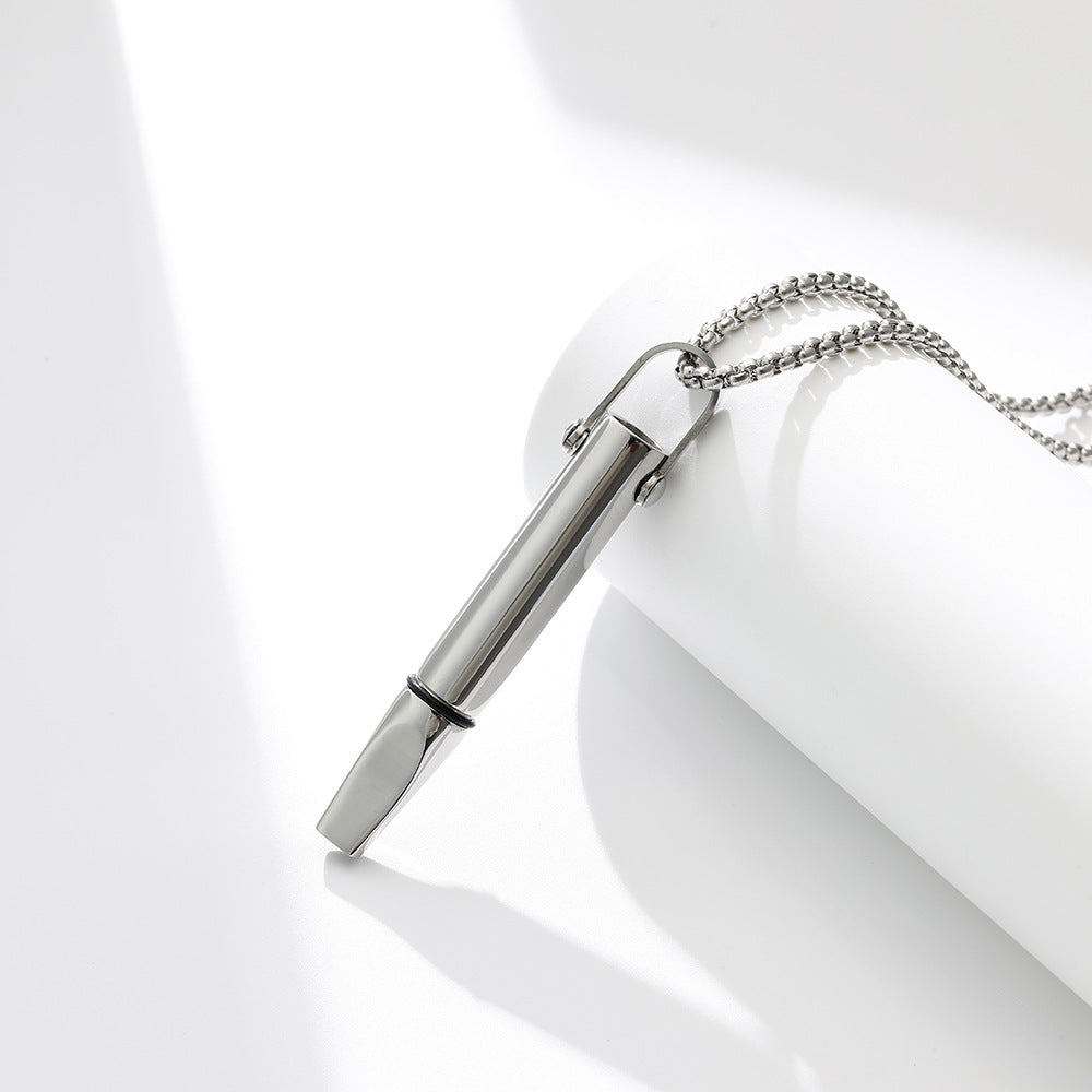 Breathing Resistance Whistle Necklace Round Tube Built-in Cotton Core Pi-Mart