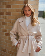Adenur Classic Wool Blend Overcoat in Ivory - SJB-DIAMOND ELITES