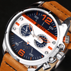 Men's  Waterproof Retro Style Watch With Excellent  Background, Chronometers  Large Numbers Perfect Gift Stevvex