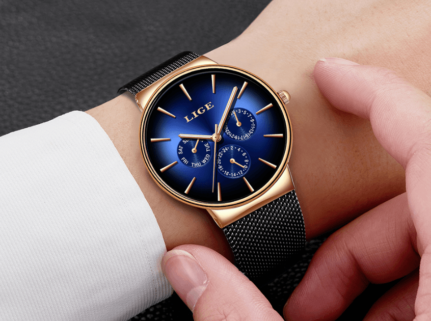 Men's Elegant Watch With  Stainless Steel Straps And Chronometers For Day And Date Display Unique Design Perfect Gift For Man And Women Stevvex