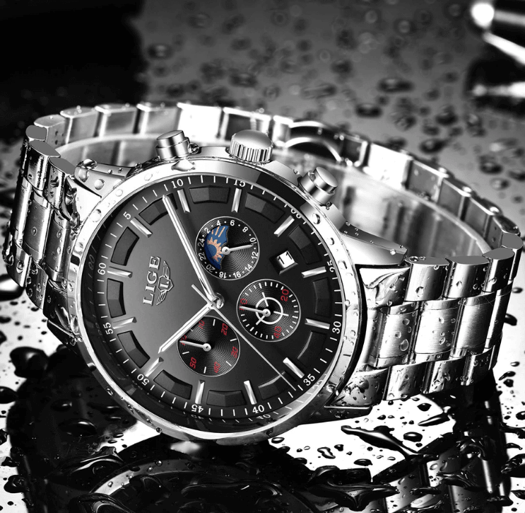 Men's Waterproof  Watch With Chronometers And Date Display Unique Design Perfect Gift Stevvex