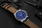 Retro  Waterproof Watch With Chronometers Steel Case And Leather Belts Unique Design Excellent Look Perfect Gift For Your Man Stevvex