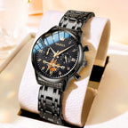Women's Gold Stainless Steel Multifunction Quartz Watch