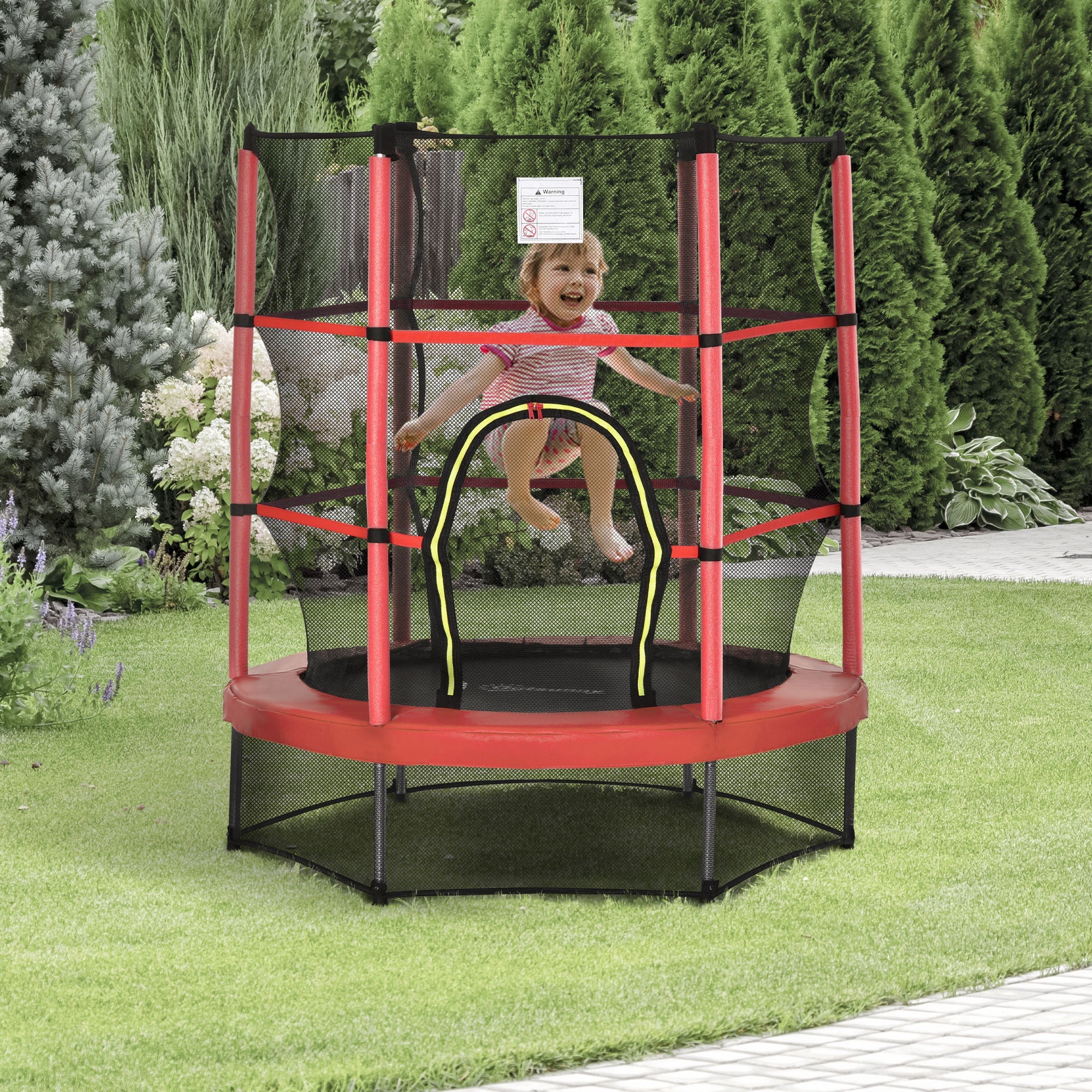 5FT Kids Trampoline with Enclosure Net for Age 3 to 6 Years Pi-Mart