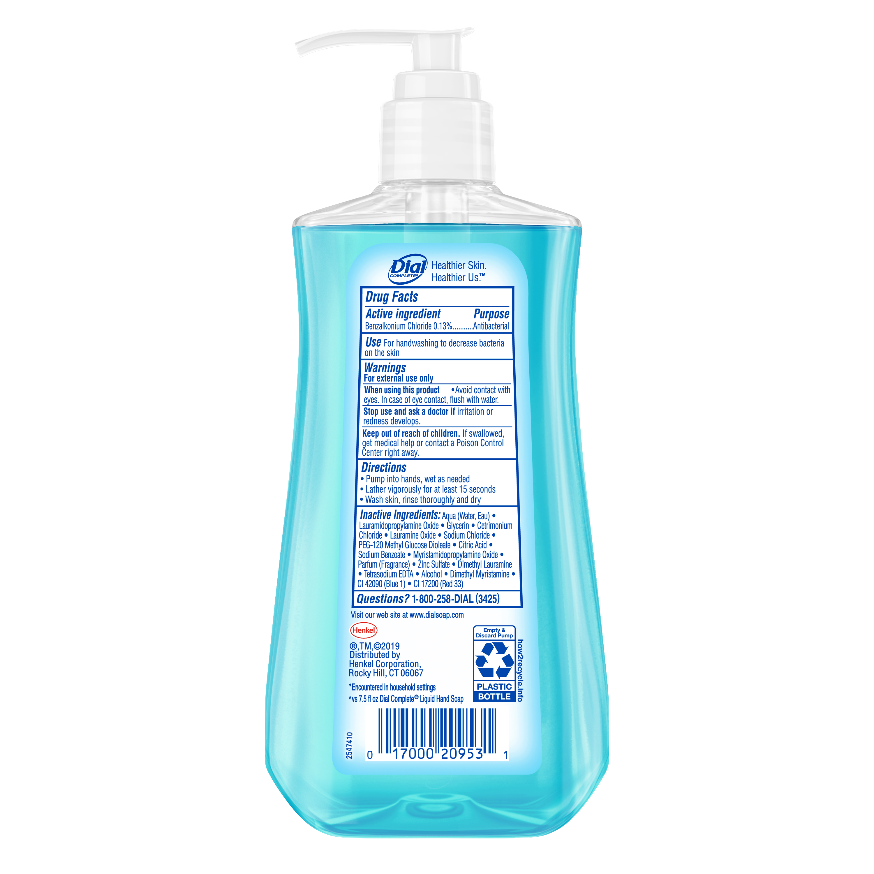 Dial Antibacterial Liquid Hand Soap, Spring Water, 11 fl oz
