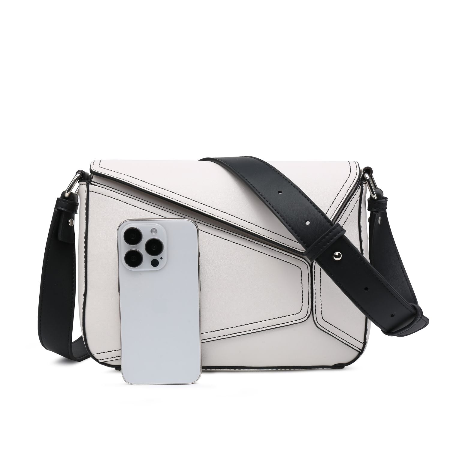Small Women's Crossbody Bag with Square Purse and Geometrical Patchwork flapover crossbody purse - SJB-DIAMOND ELITES