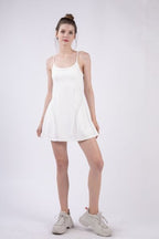VERY J Mesh Detail Tennis Mini Active Dress with Shorts Inside - SJB-DIAMOND ELITES