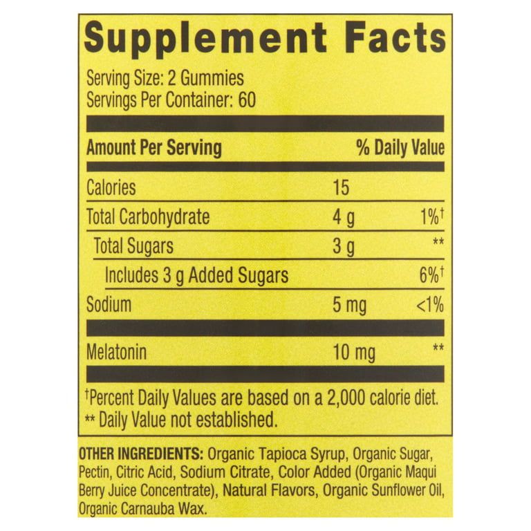 Spring Valley Non GMO Melatonin Vegetarian Gummies, Blueberry, 10 mg, 120 Count Value Size EasyOptionXY LLC
