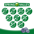 Spring Valley Non GMO Melatonin Vegetarian Gummies, Blueberry, 10 mg, 120 Count Value Size EasyOptionXY LLC