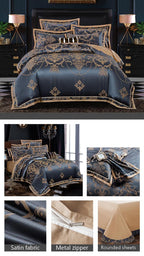 European-style luxury tencel cotton satin jacquard quilt cover four-piece set six-piece set Pi-Mart