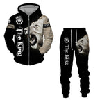Men's Sports Print Fashion Zip Sweatshirt Set