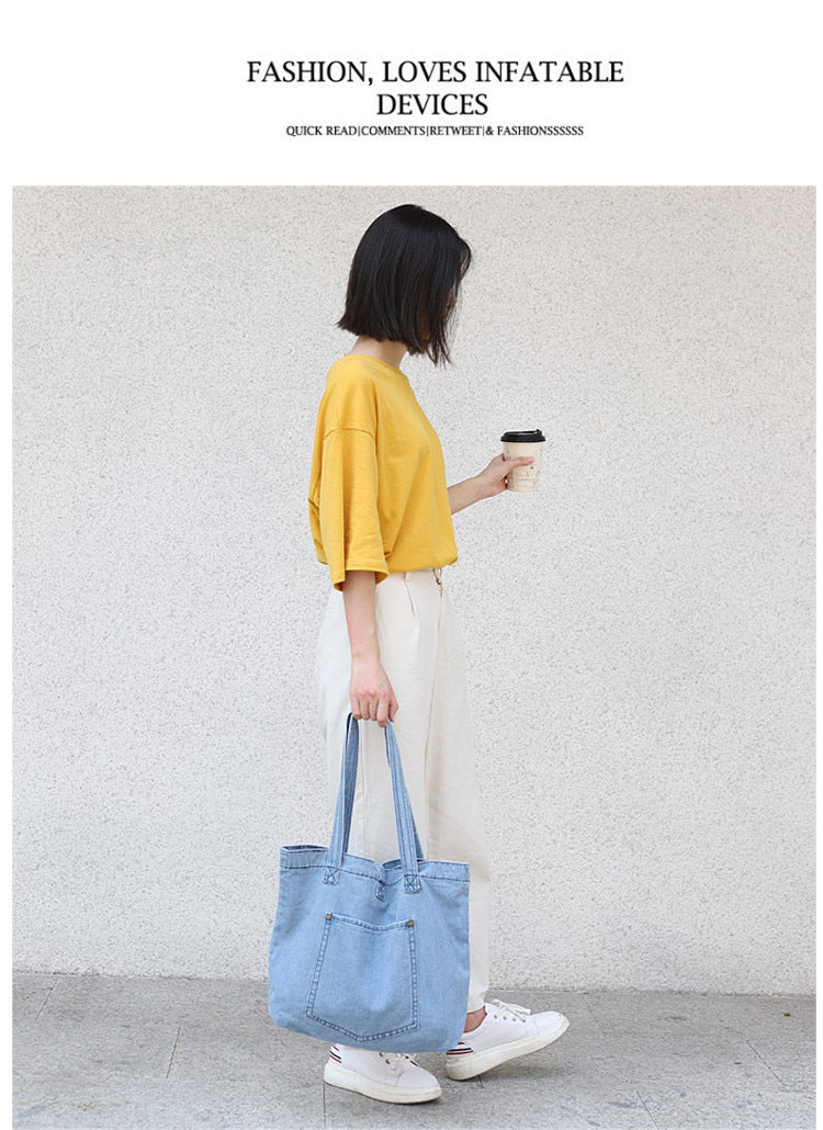 Denim handbag Pi-Mart