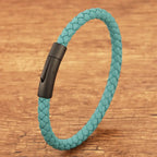 Woven Frosted Black Buckle Simple Leather Bracelet Lootquake LLC
