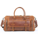 Men's Retro Genuine Leather Super Large Capacity First Layer Cowhide Leather Hand Luggage Bag Pi-Mart