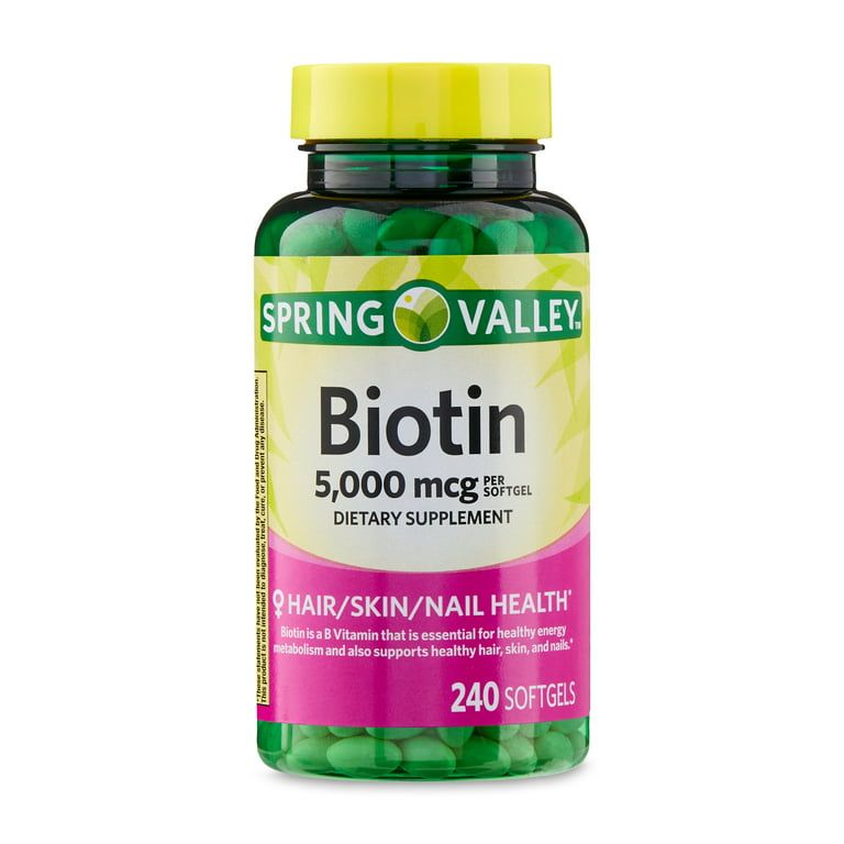 Spring Valley Biotin Softgels Dietary Supplement, 5,000 mcg, 240 Count EasyOptionXY LLC