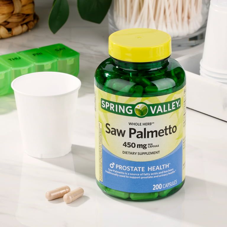 Spring Valley Whole Herb Saw Palmetto Prostate Health Dietary Supplement Capsules, 450 mg, 200 Count EasyOptionXY LLC