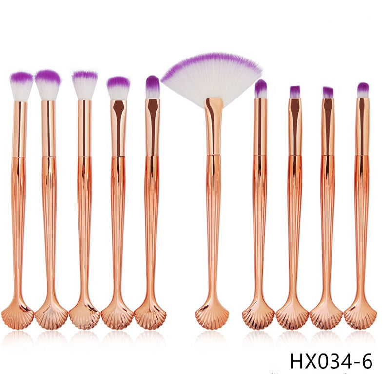 The Shell Makeup Brush Set - Purple bristles Pi-Mart
