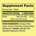 Spring Valley Folate Dietary Supplement Tablets, 400 mcg, 250 Count EasyOptionXY LLC