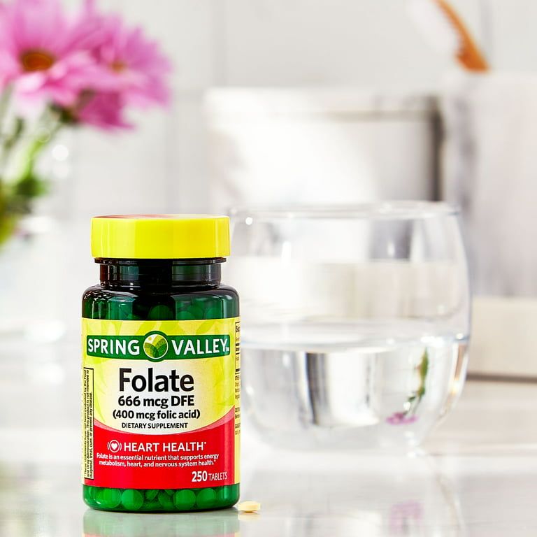 Spring Valley Folate Dietary Supplement Tablets, 400 mcg, 250 Count EasyOptionXY LLC