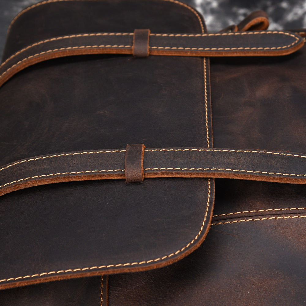 Retro Casual Large-capacity First Layer Leather Travel Bag Pi-Mart