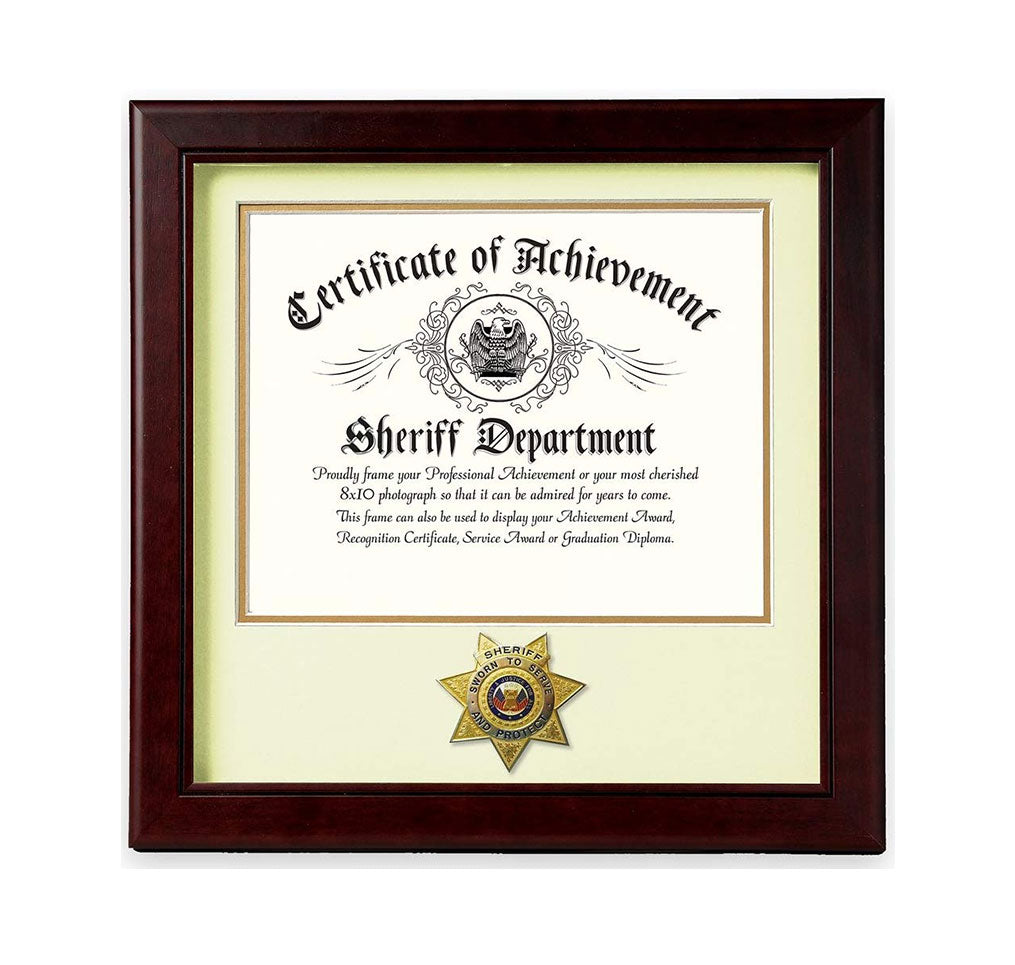 US Sheriff Medallion 8-Inch by 10-Inch Certificate Frame The Military Gift Store