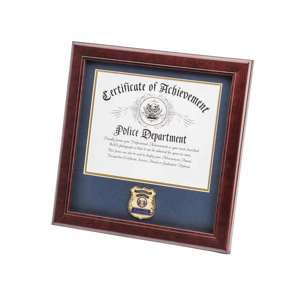 United States Police Officer Certificate of Achievement Frame with Medallion - 8 x 10 inch. The Military Gift Store