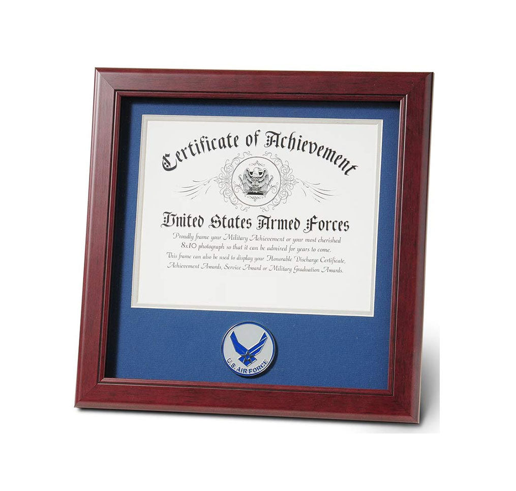 United States Aim High Air Force Certificate of Achievement Frame with Medallion (8 x 10 inch) The Military Gift Store