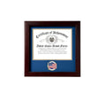 US American Flag Certificate of Achievement Picture Frame with Medallion - 8 x 10 Inch Opening. The Military Gift Store