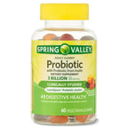 Spring Valley Inulin Probiotic Supplement Vegetarian Gummies, Assorted Fruit, 60 Count