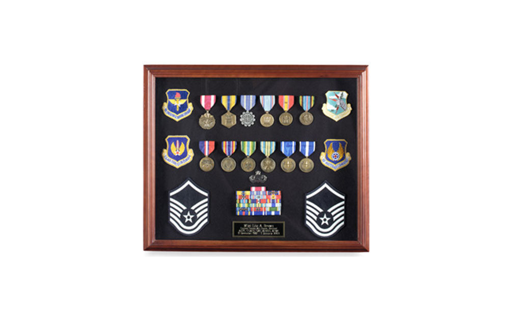 Display Case Cabinet Shadow Box for Military Medals, Pins, Patches, Insignia, Ribbons The Military Gift Store