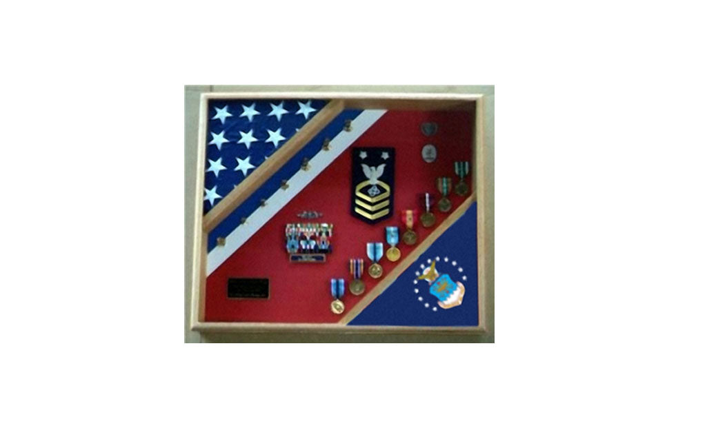 Air Force Retirement Gift, USAF 3'x5' Or 5' x 9.5' Shadow Box, USAF display The Military Gift Store