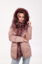 Genuine Silver Fox Fur Trim Down Insulated Parka - SJB-DIAMOND ELITES