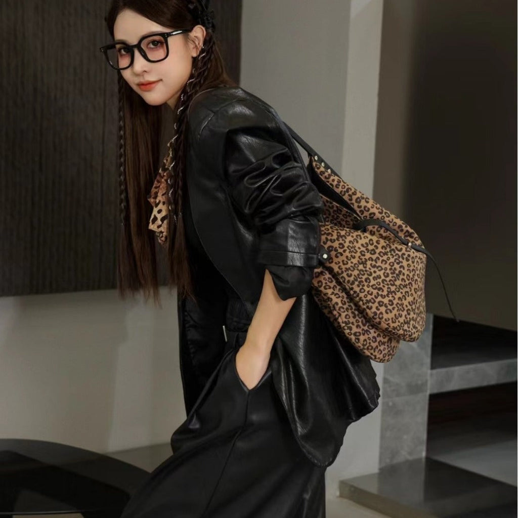 Women's Trendy Leopard Flannel Hobo Crossbody Bag – Large Capacity Shoulder Bag, Casual Versatile Bag for Everyday Use - SJB-DIAMOND ELITES