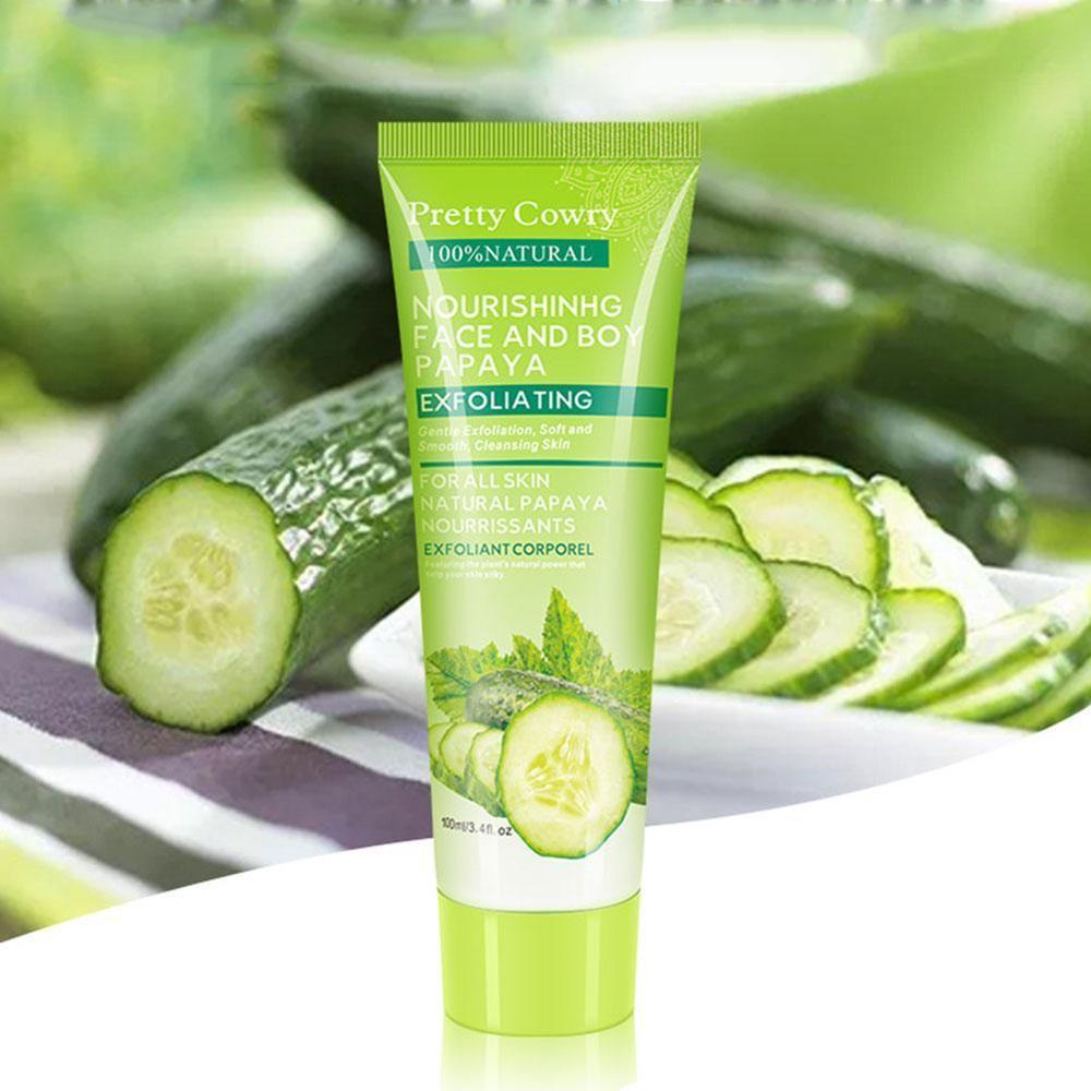 Cucumber Coconut Papaya Facial Exfoliating Gel Cream 100ml Body Cleansing Lootquake LLC