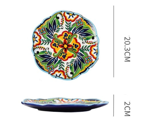 Underglaze Ceramic Tableware Bohemian Household Dishes Pi-Mart