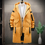 Men's jacket winter down jacket hooded mid-length fur collar Pi-Mart