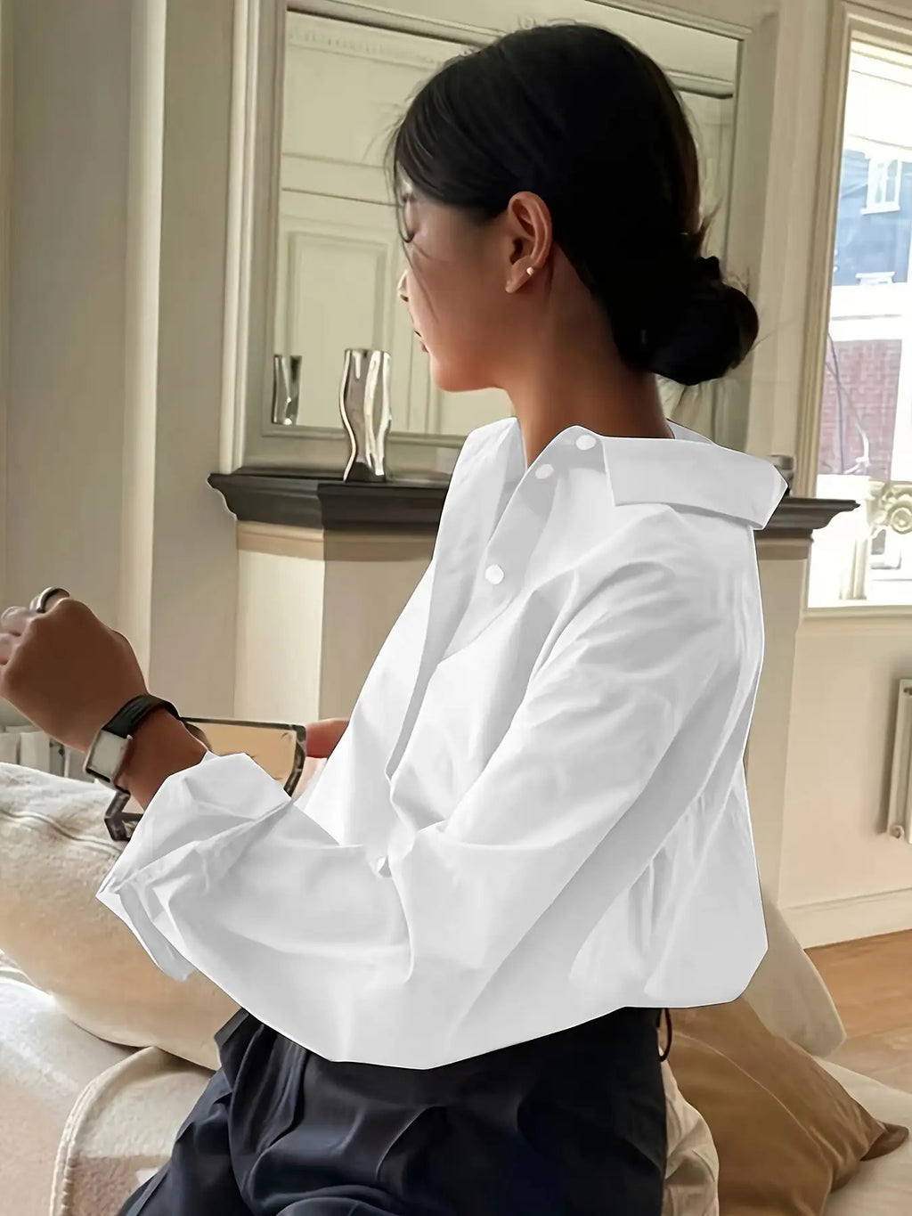 Simple Casual Long Sleeve Solid Color Shirt With Pocket - SJB-DIAMOND ELITES