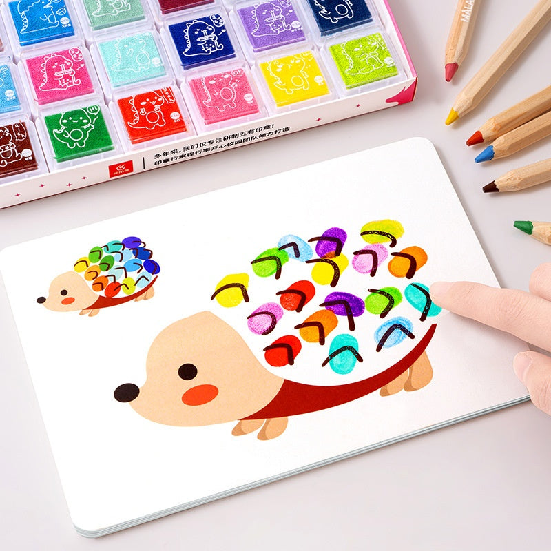 Washable Non-toxic Kindergarten Paint Hand Palm Painting Stamp Pad Graffiti Painting Toy Pi-Mart